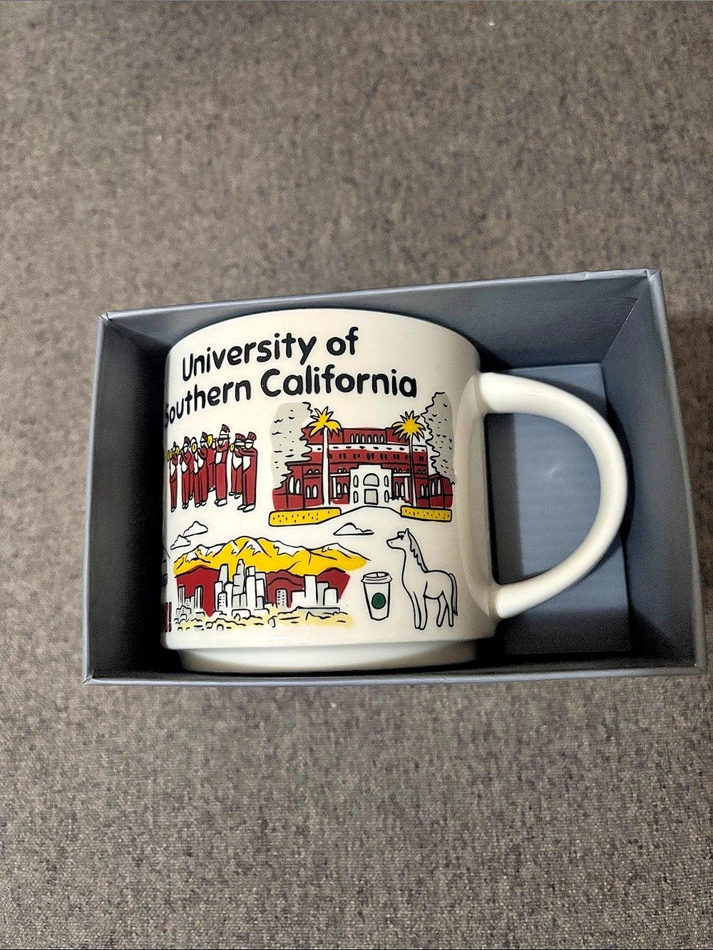Starbucks Been There Series Campus Collection USC Mug White & Red Like New